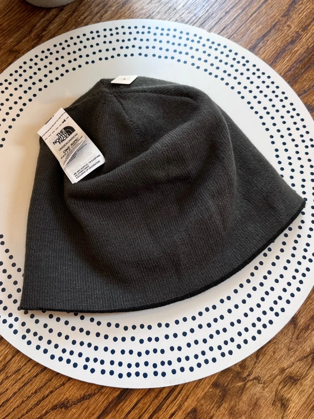NWT The North Face Reversible Black Gray Kids Logo Beanie OS